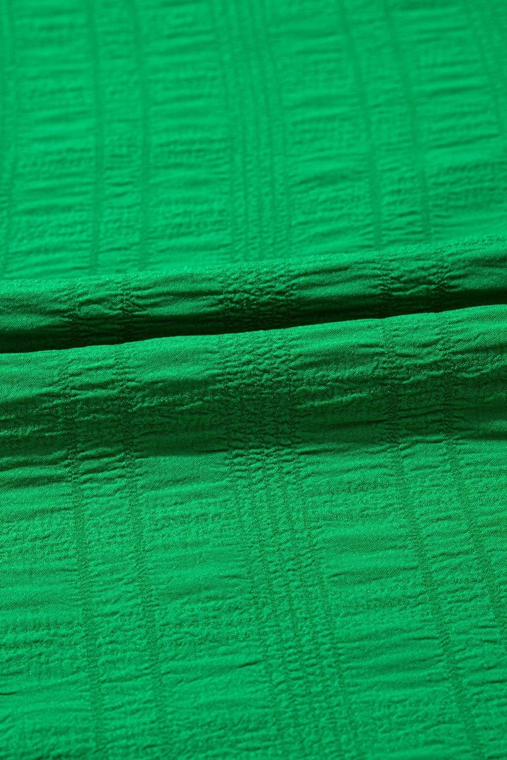 Blouses | Women Dark Green Ruffle Sleeve Textured Smocked Blouse