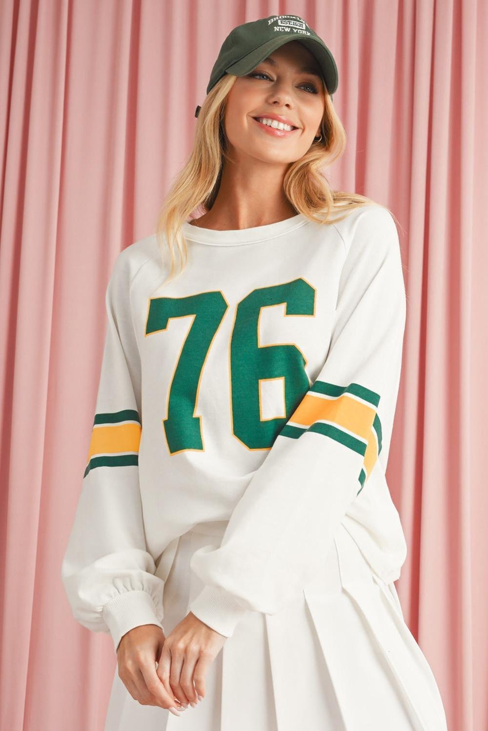 Long Sleeve Tops | Women White Vintage Sports Graphic Long Sleeve Top