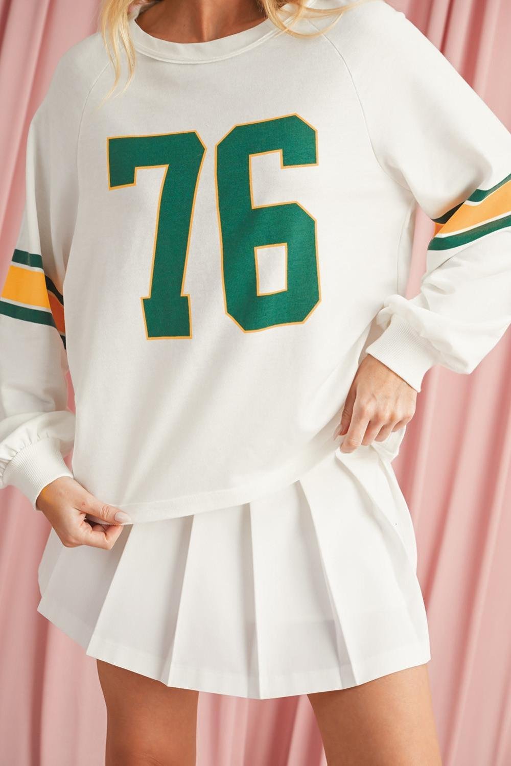 Long Sleeve Tops | Women White Vintage Sports Graphic Long Sleeve Top