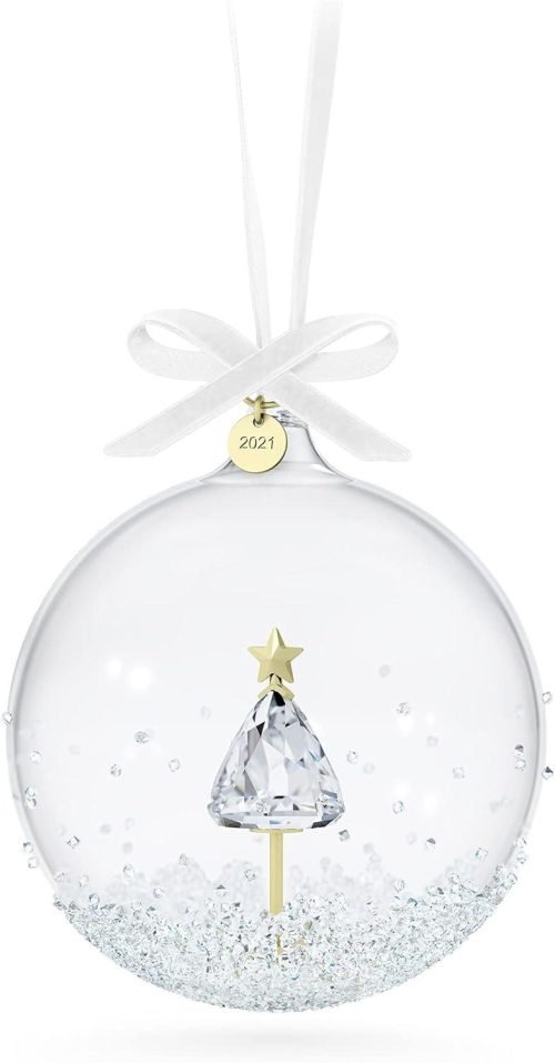SWAROVSKI Christmas Ornament, 2021 Annual Edition, Ball, Clear Crystal