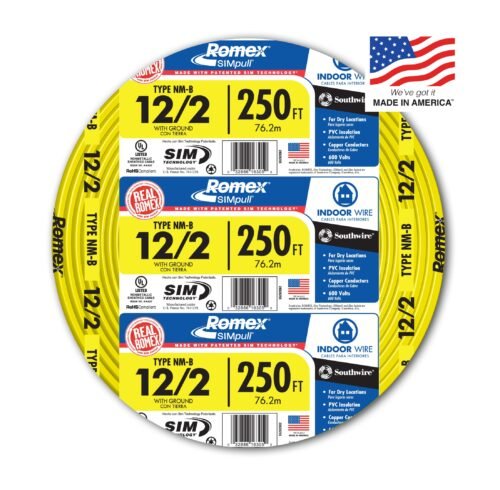 Southwire Romex SIMpull 250-ft 12/2 Solid Non-Metallic Wire (By-the-Roll) 28828269