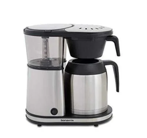 bonavita-connoisseur-8-Cup One-Touch Coffee Maker Featuring Hanging Filter Basket and Thermal Carafe, BV1901TS, Stainless Steel, Chrome