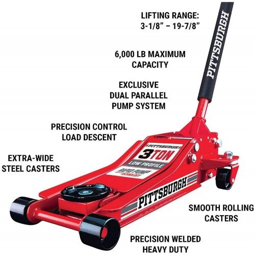 3 Ton HEAVY DUTY Steel Low Profile Rapid Pump Floor Jack Show Car Low Rider NEW